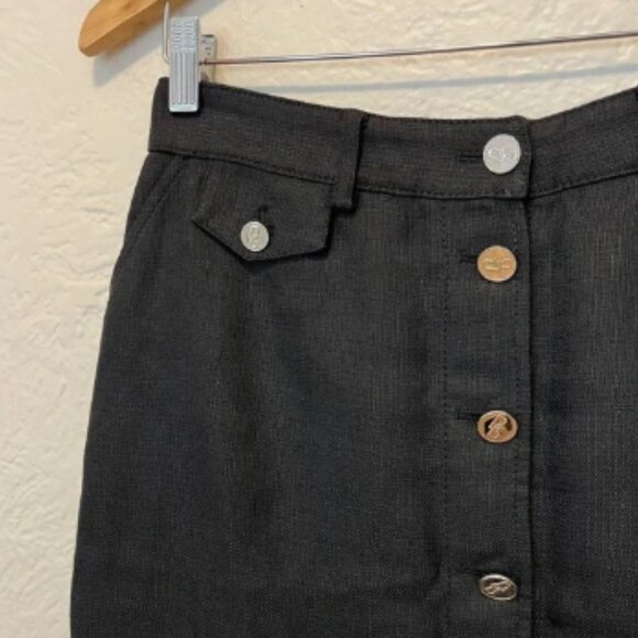 Vintage Dolce & Gabbana Skirt Button Down Gray Black 44 Medium M - Picture 3 of 7